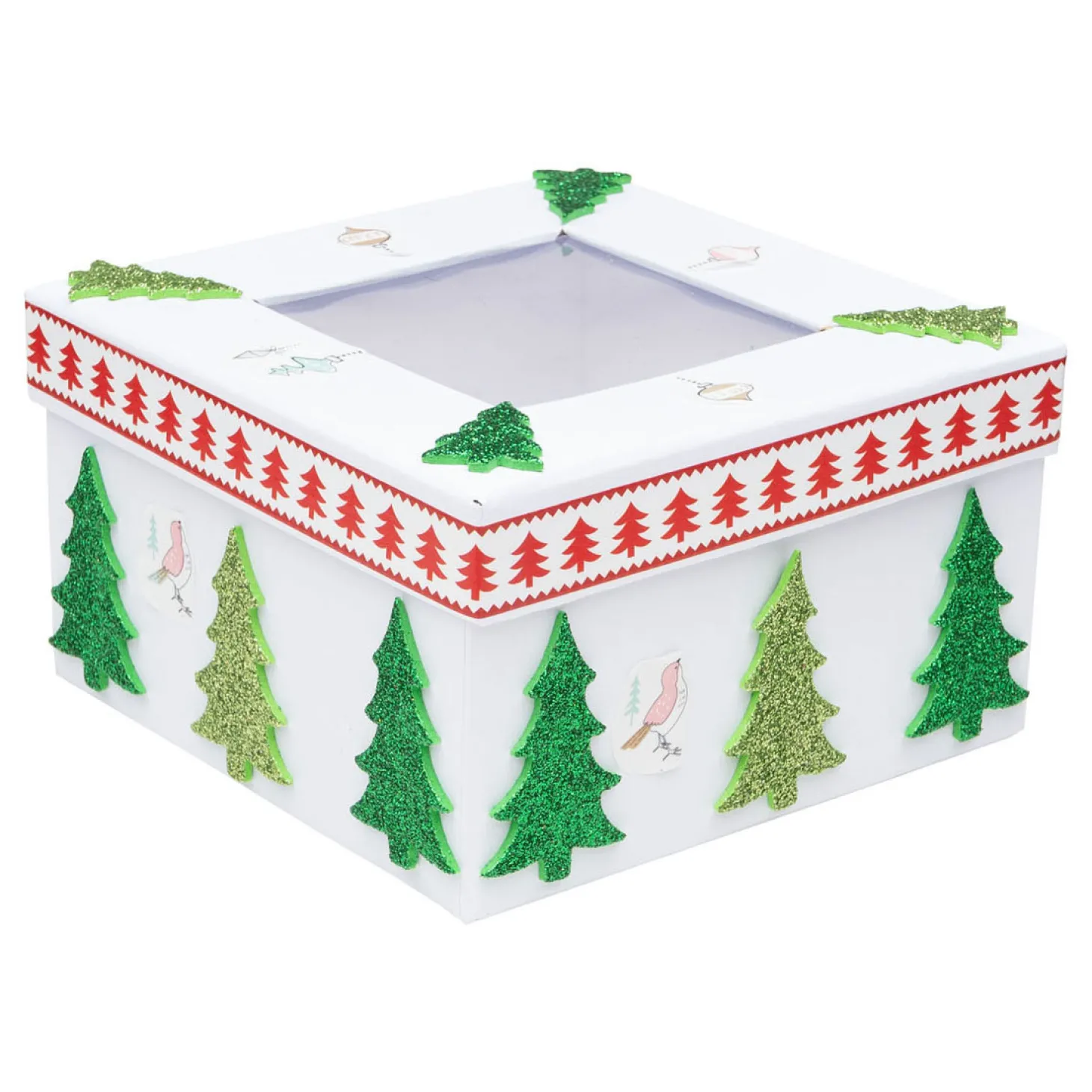 Colorations - Foamstickers Glitter Kerstbomen, 100st.