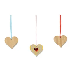 Colorations - Houten Hartornamenten Groot, 20st.