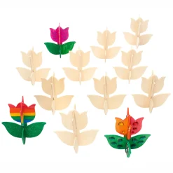 Colorations - Maak en Versier je eigen Houten Tulp, Set van 12