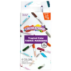 Colorations - Textielstiften Tropische Kleuren - 6 Kleuren