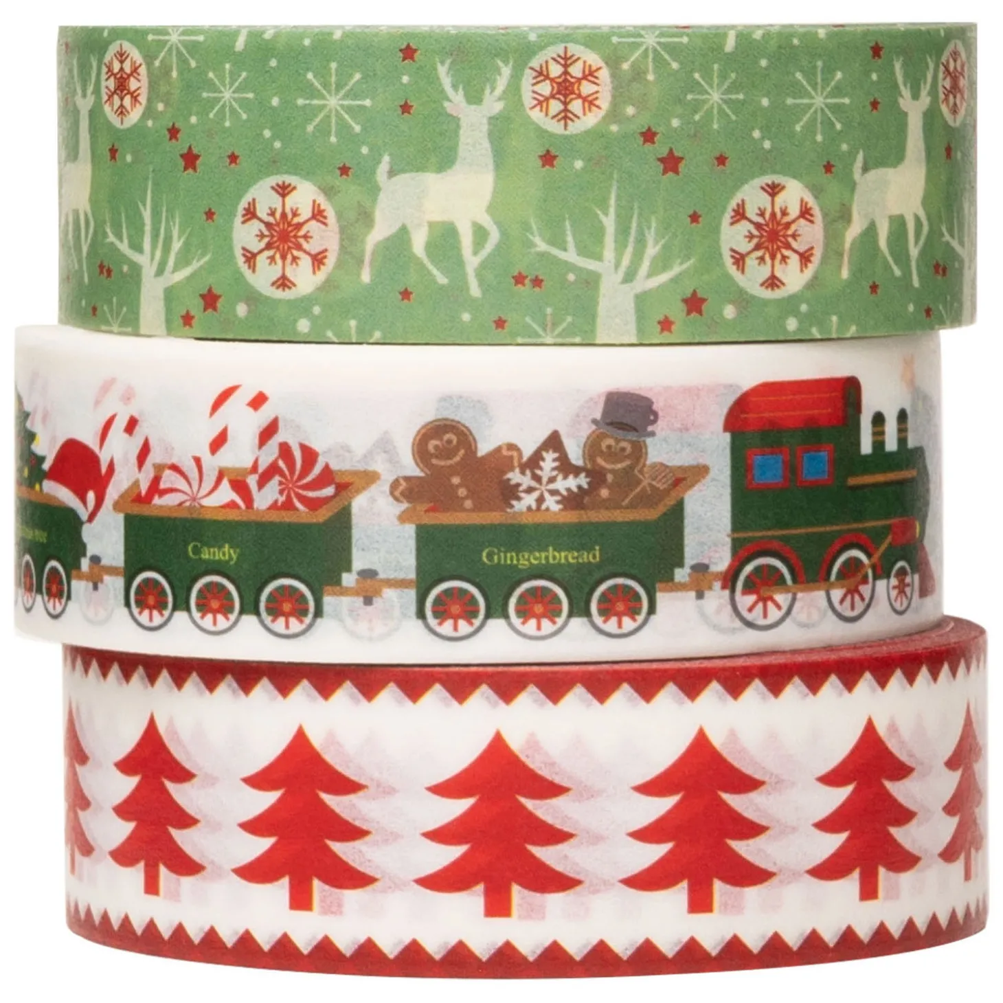 Colorations - Washi Tape Kerst 3 Rollen, 5mtr.