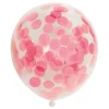 Confetti Ballonnen Papieren Confetti Baby Roze 30cm, 6st.