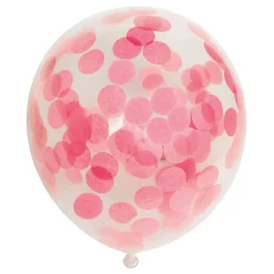 Confetti Ballonnen Papieren Confetti Baby Roze 30cm, 6st.