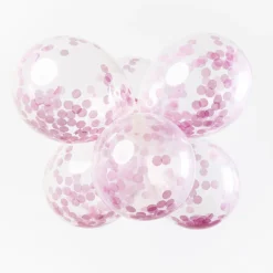 Confetti Ballonnen Papieren Confetti Baby Roze 30cm, 6st.