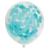 Confetti Ballonnen Papieren Confetti Baby Blauw 30cm, 6st.