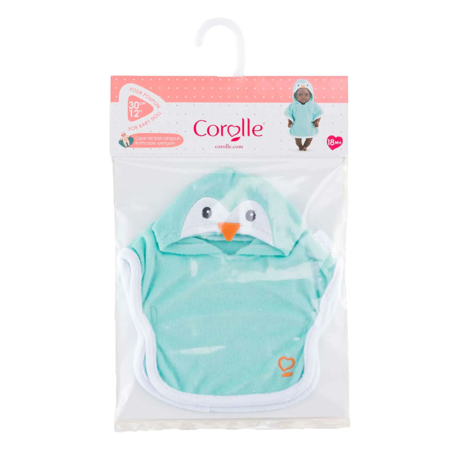 Corolle Badcape voor Babypop - Pinguin, 30cm