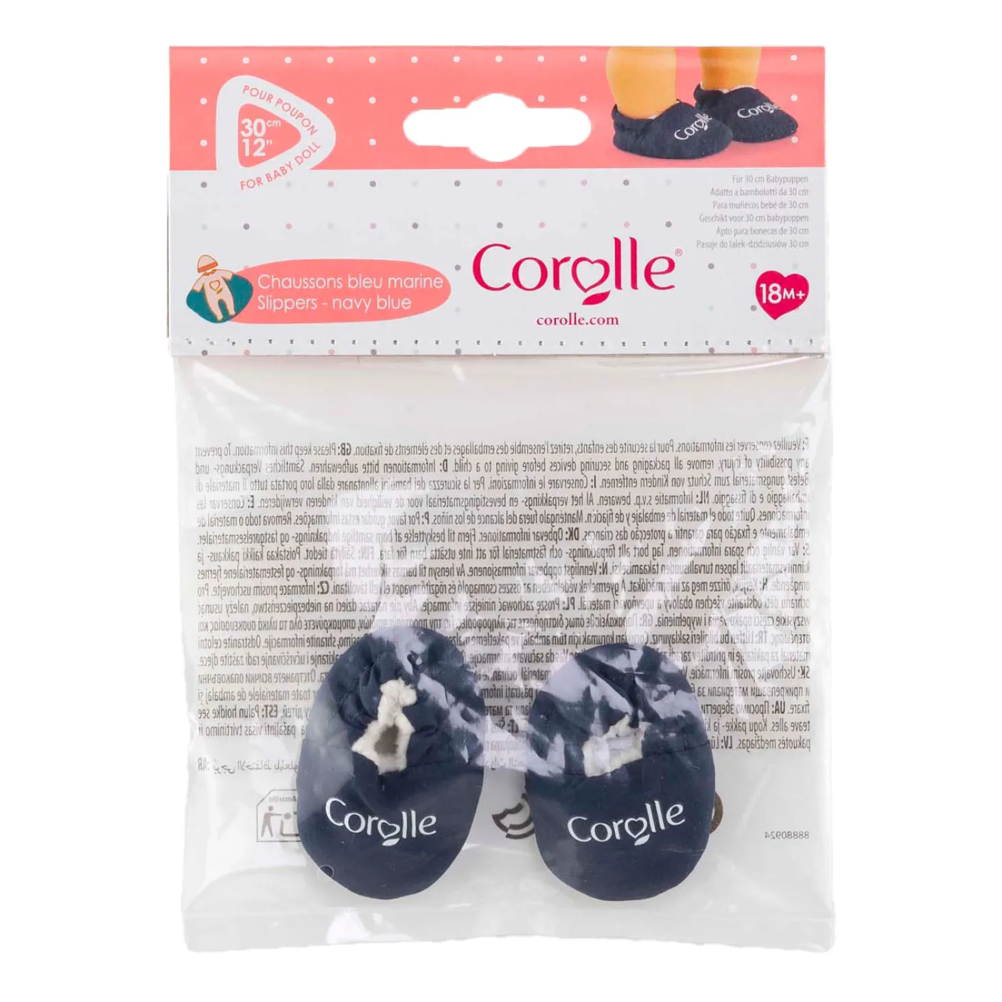 Corolle Marineblauw Slippers voor Babypop 30cm