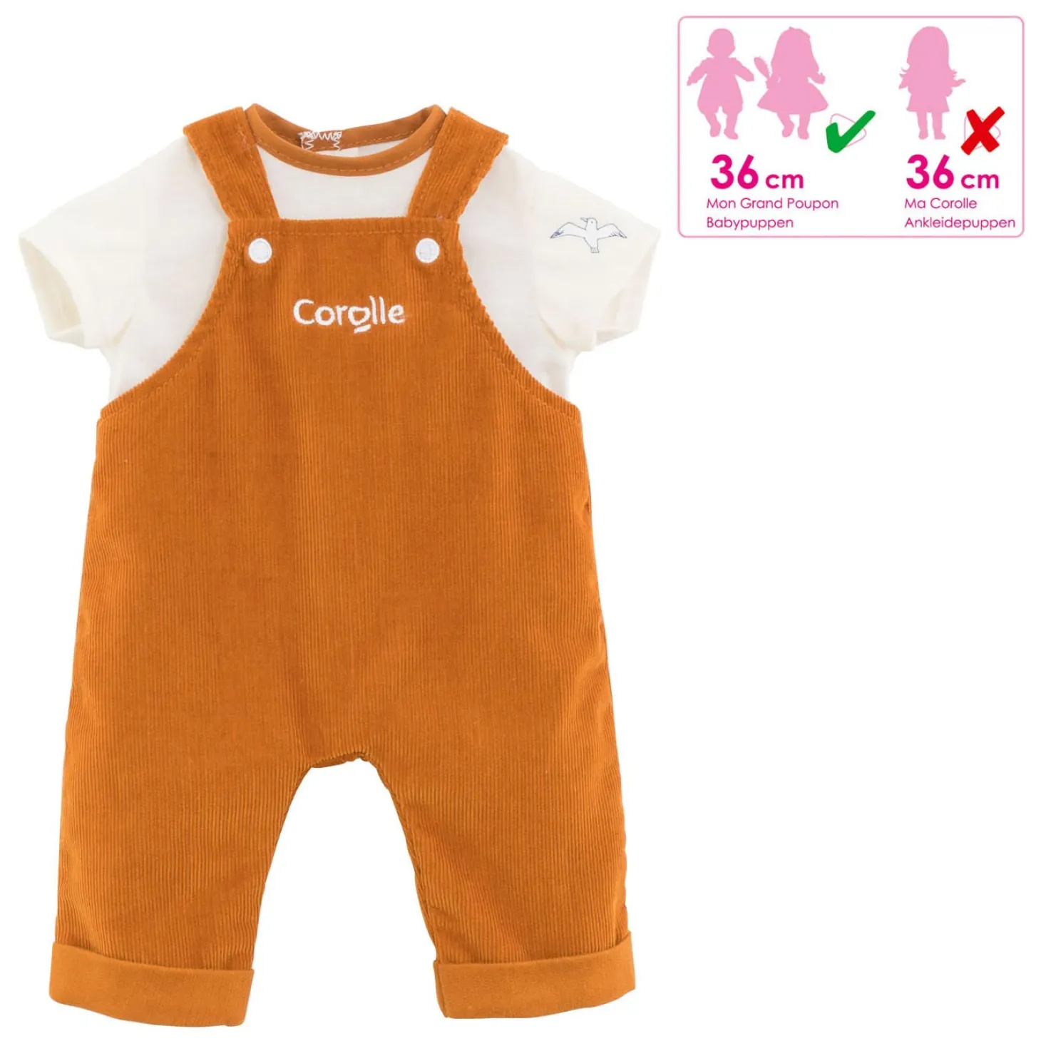Corolle Mon Grand Poupon - Poppen Overall 2in1, 36cm