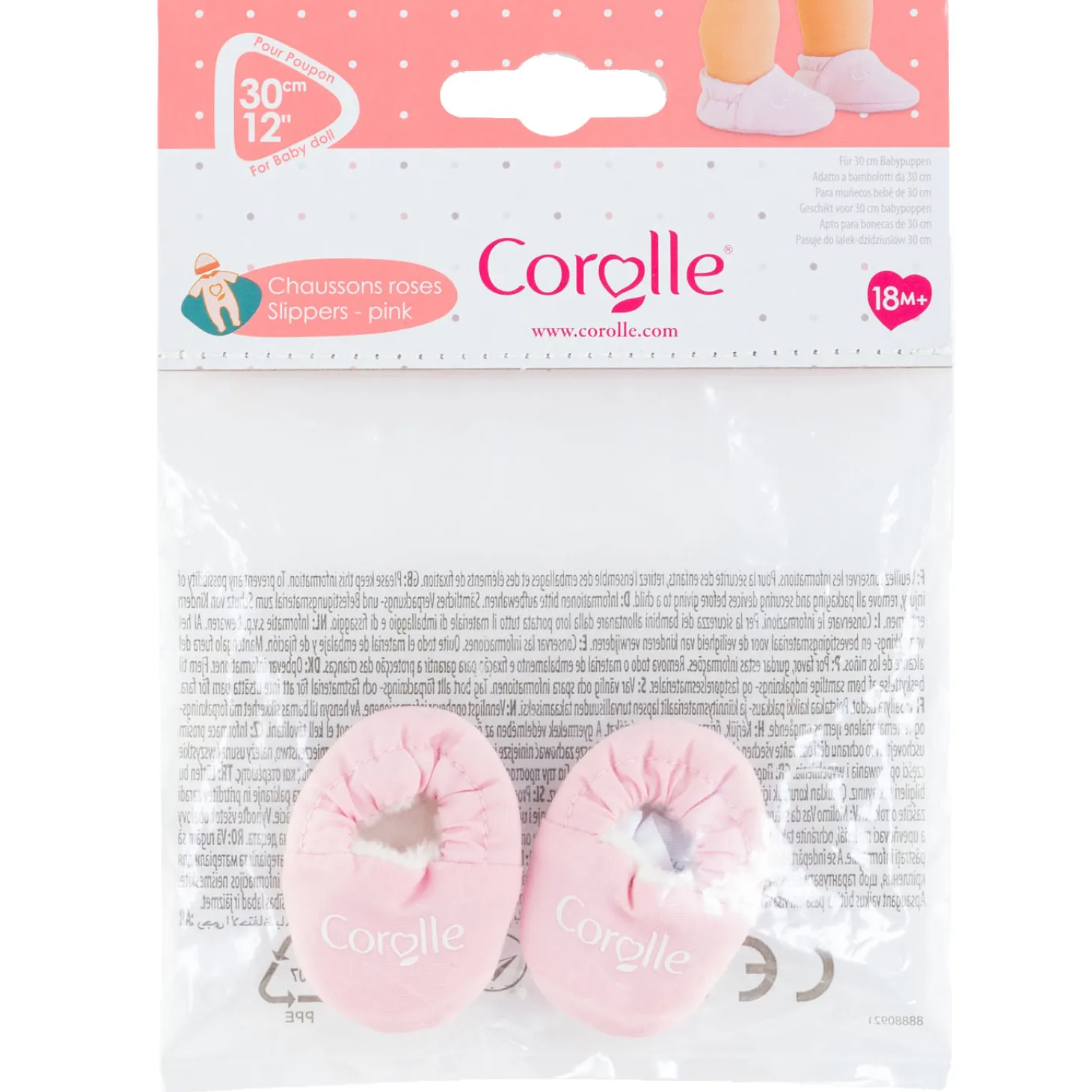 Corolle Mon Premier Poupon - Poppen Pantoffels Roze, 30cm