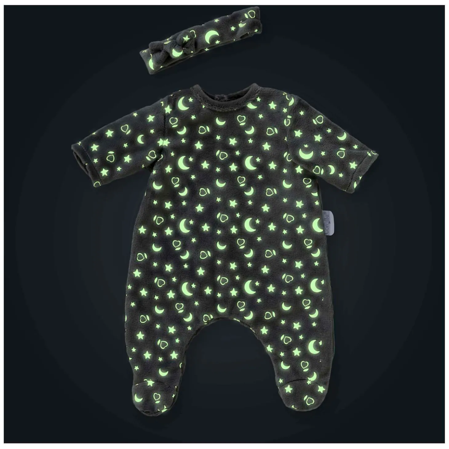 Corolle Poppen Pyjama Glitter in het Donker en Haarband, 36cm