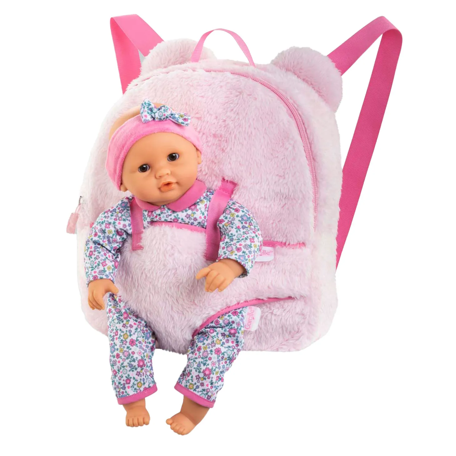 Corolle Roze Pluche Poppen Draagrugzak, 30cm