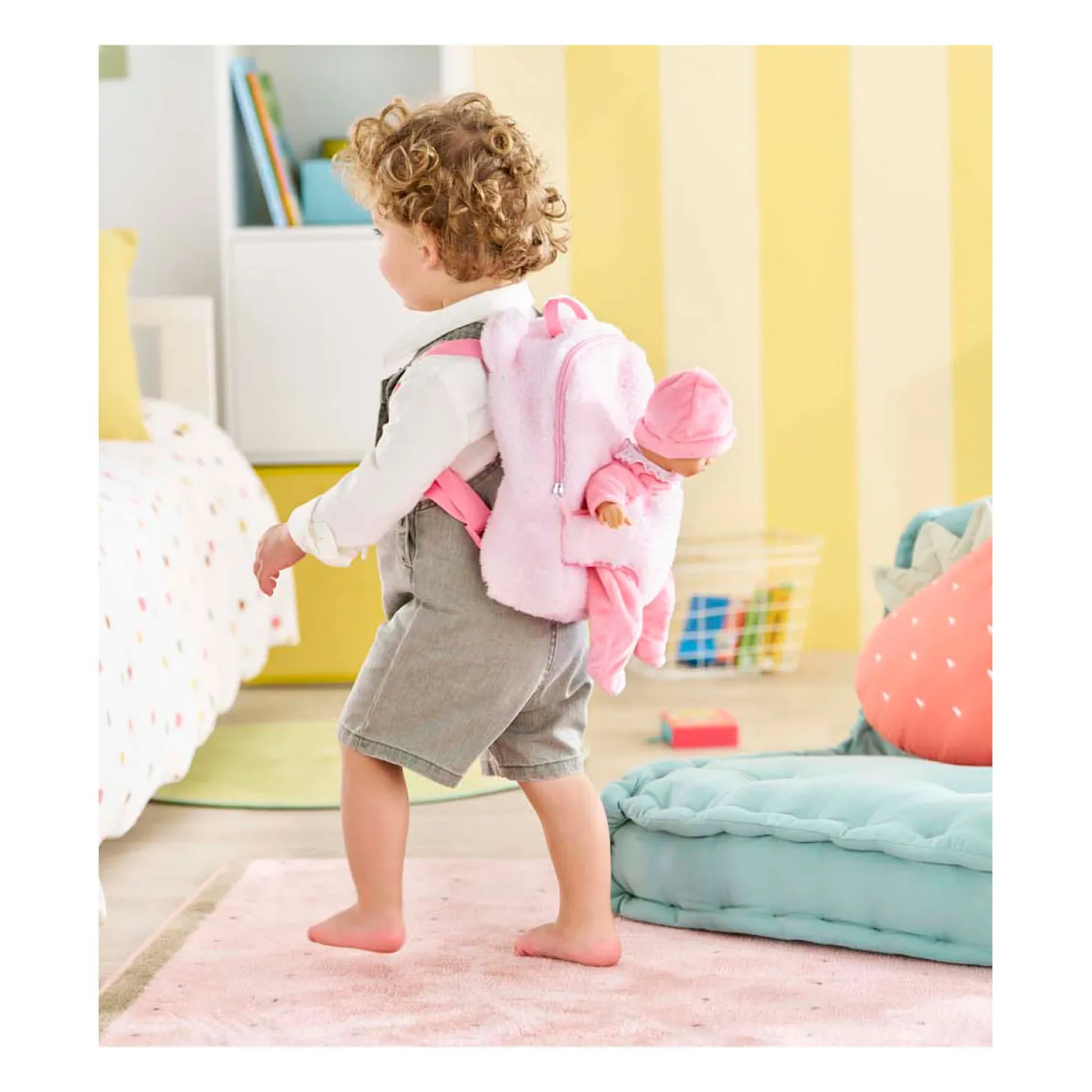 Corolle Roze Pluche Poppen Draagrugzak, 30cm