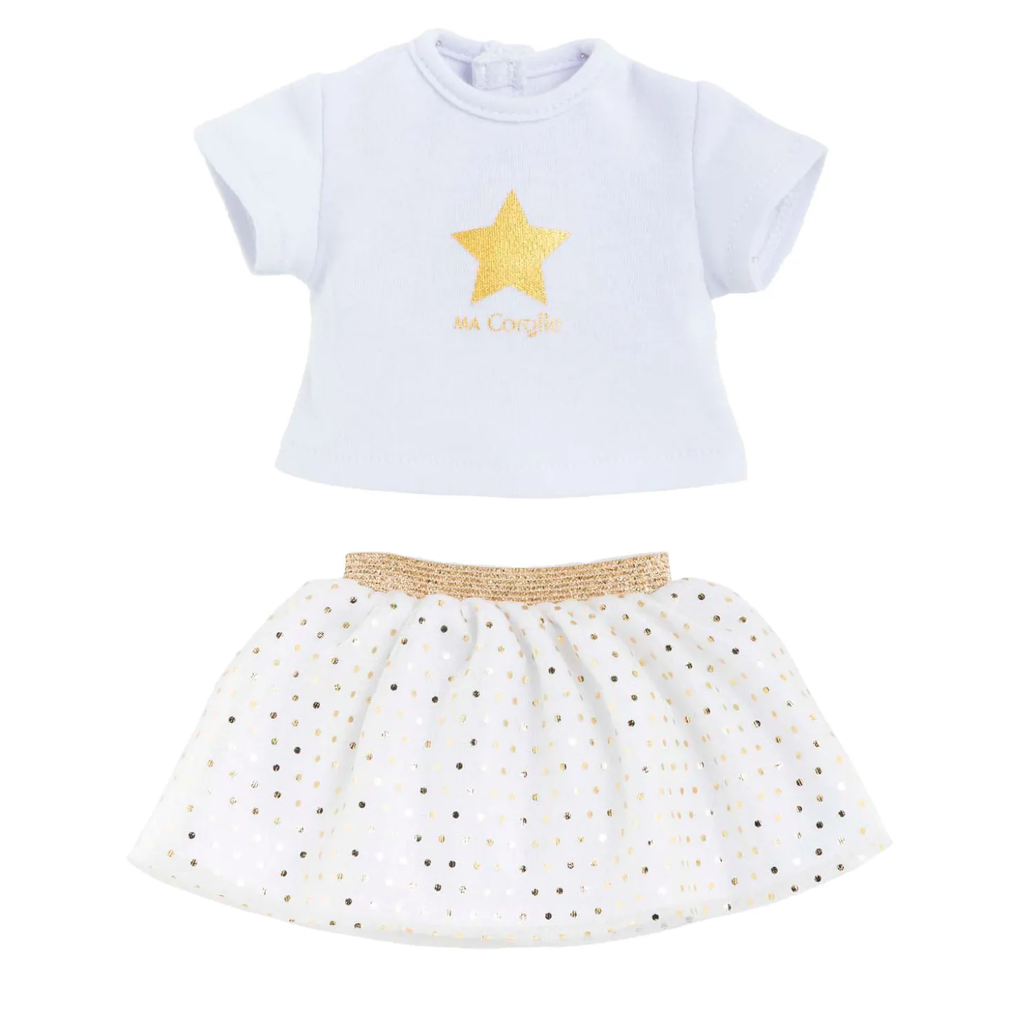 Corolle Topje en Rok Set voor Poppen van 36cm - Ivoor/Goud