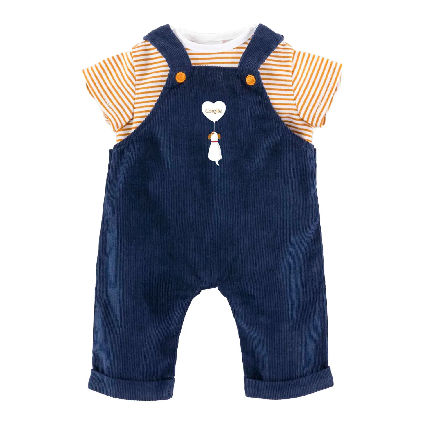 Corolle T-Shirt en Marineblauw Overall, 36cm