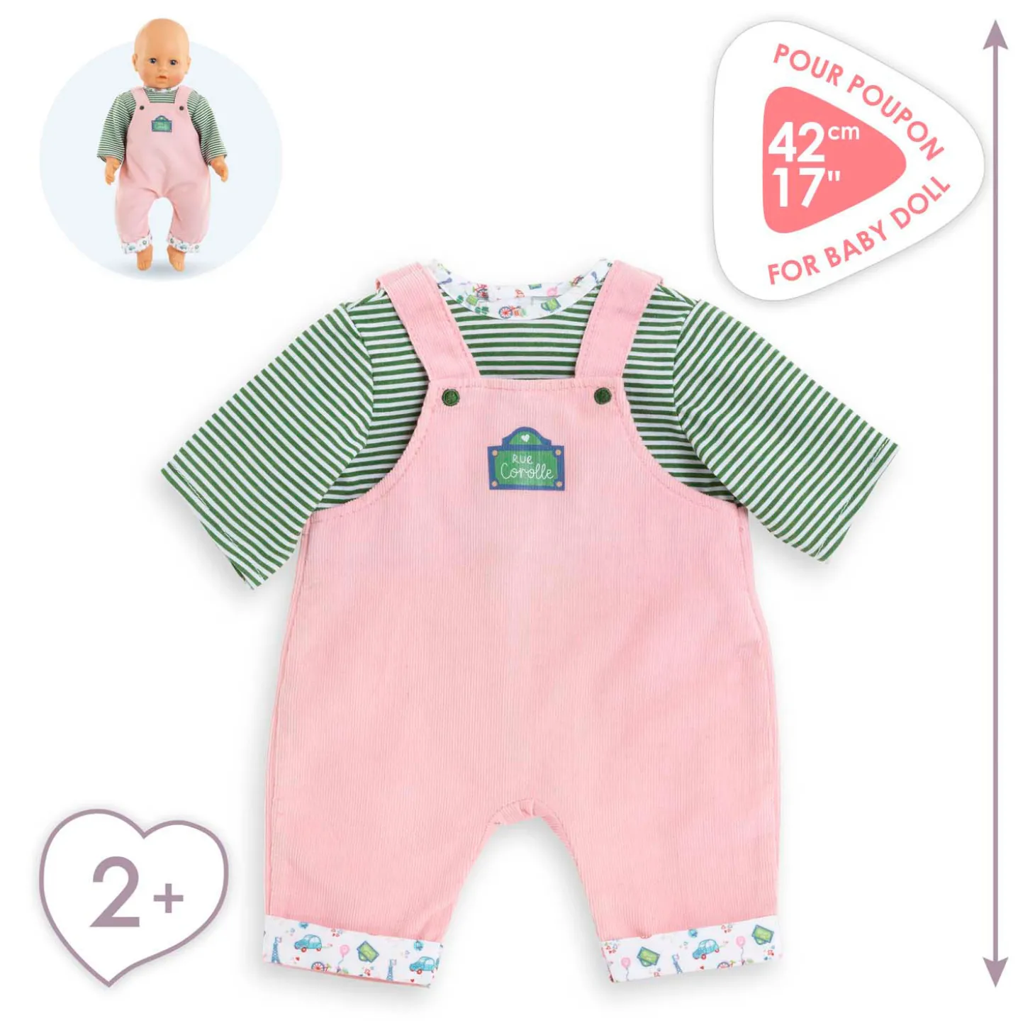 Corolle T-Shirt en Overall voor Babypop, 42cm