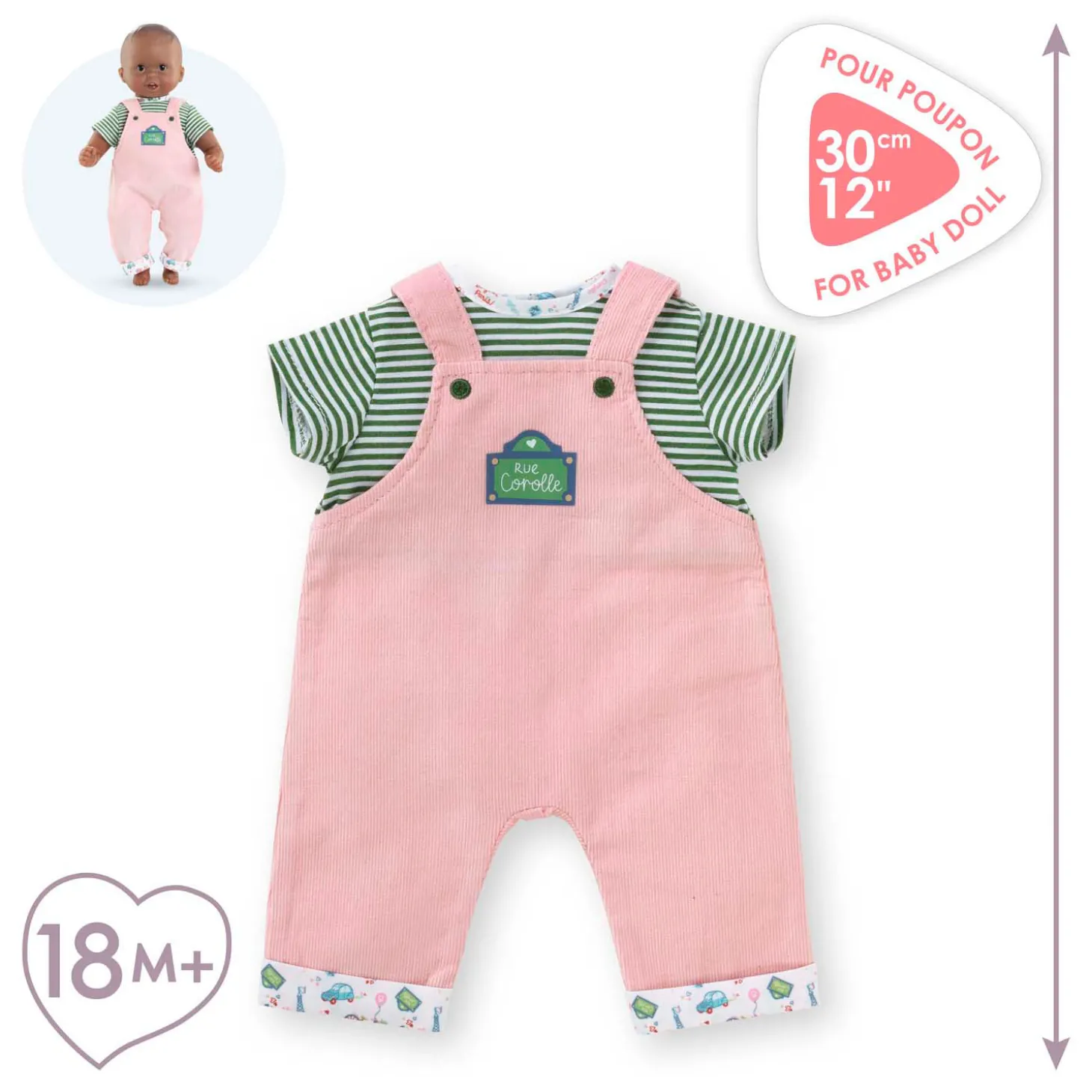 Corolle T-Shirt en Overall voor Babypop, 30cm