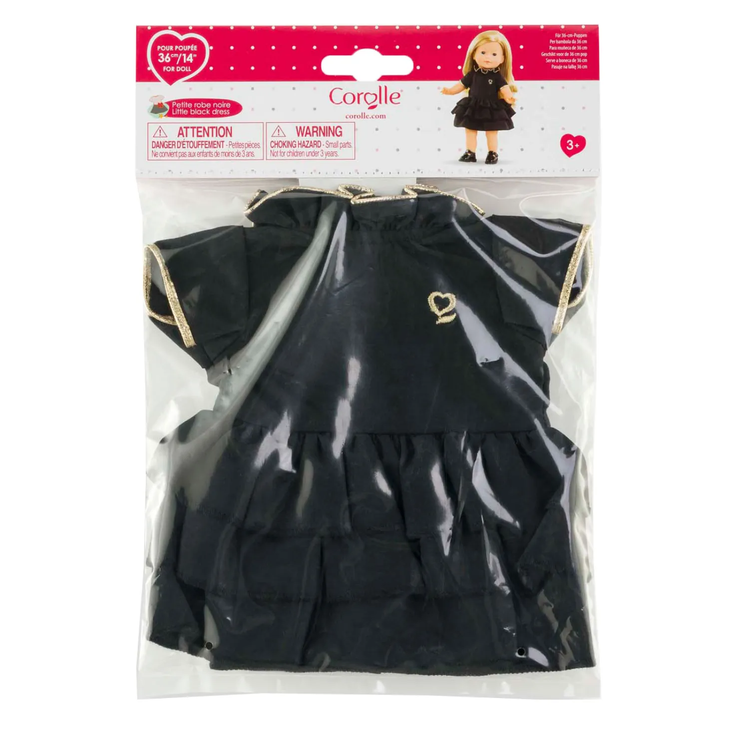 Corolle Zwarte Jurk voor Babypop, 36cm