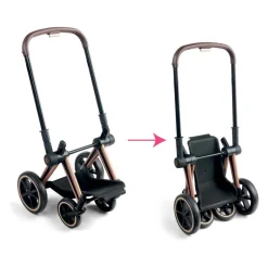 Corolle Zwarte Poppenwagen 3 in 1 voor Babypop van 36-42cm