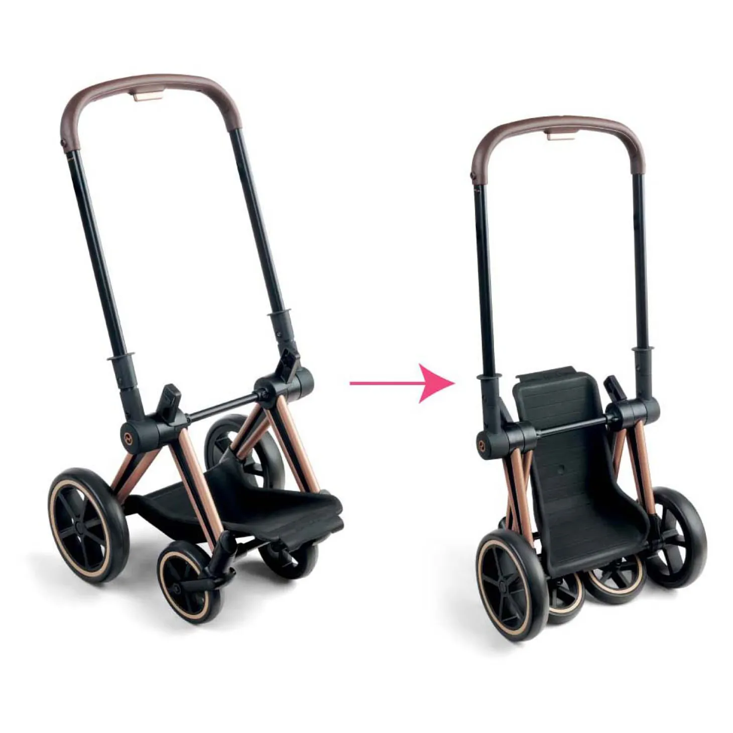 Corolle Zwarte Poppenwagen 3 in 1 voor Babypop van 36-42cm