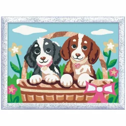 CreArt Schilderen op Nummer - Honden in een Mandje