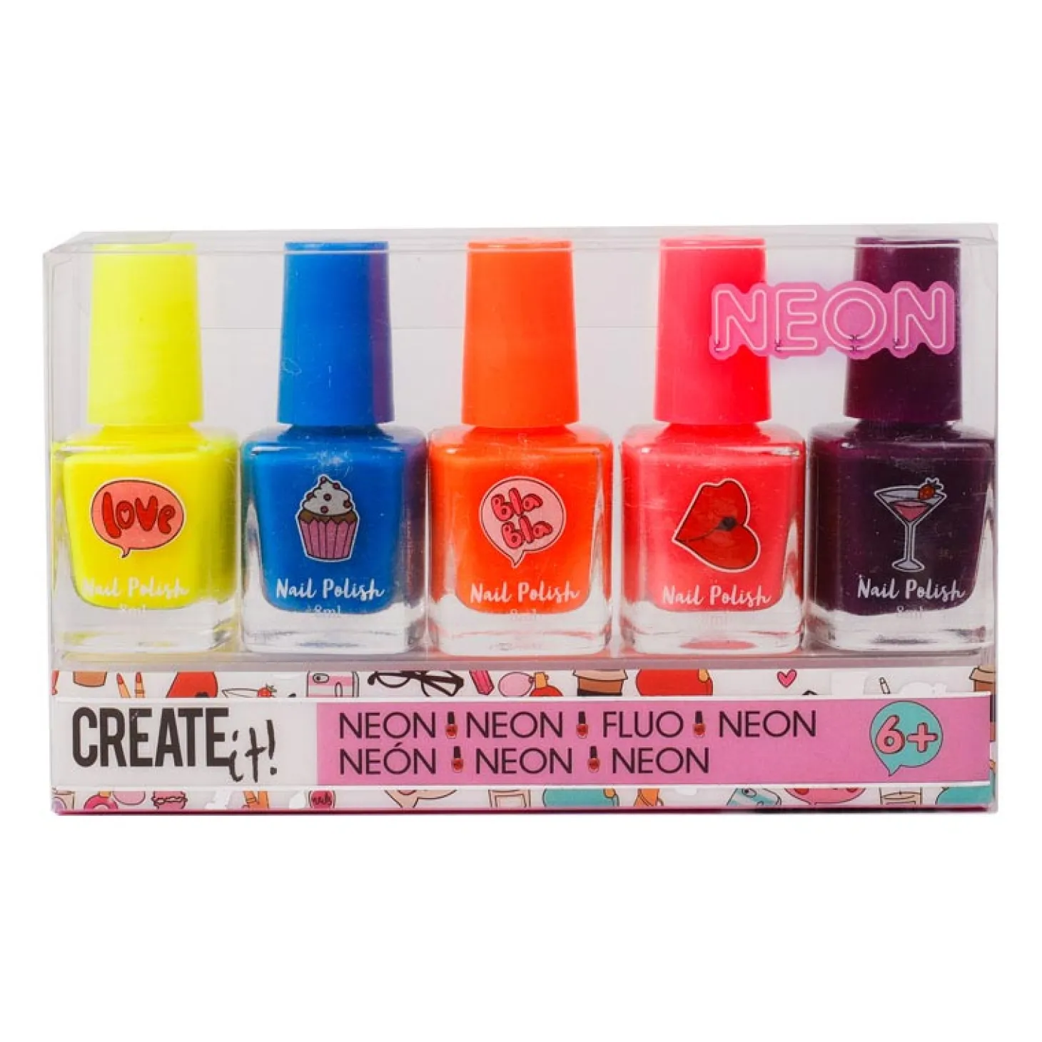 Create it! Beauty Nagellak Neon, 5st.