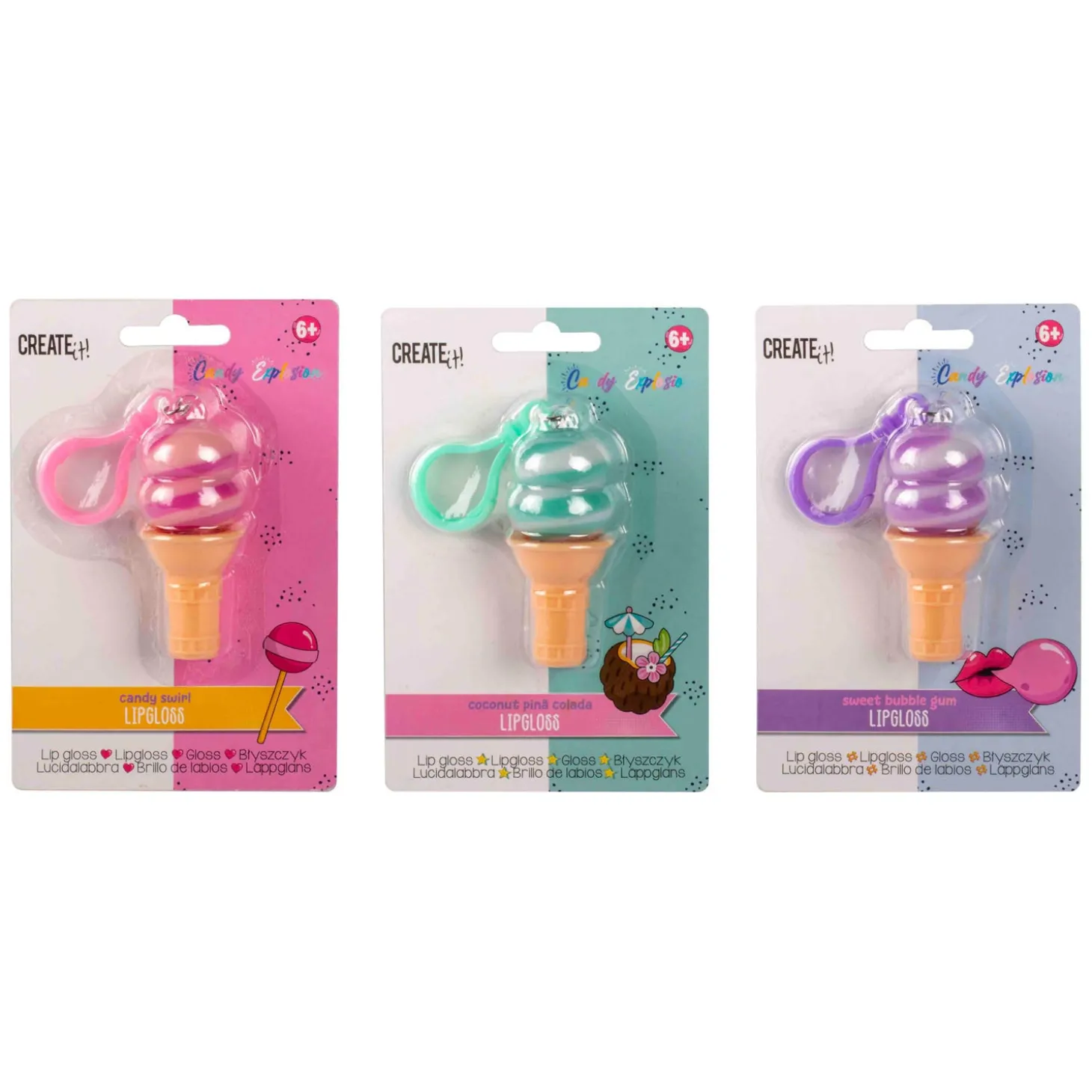 Create It! Candy Explosion Lipgloss Ijsje Sleutelhanger