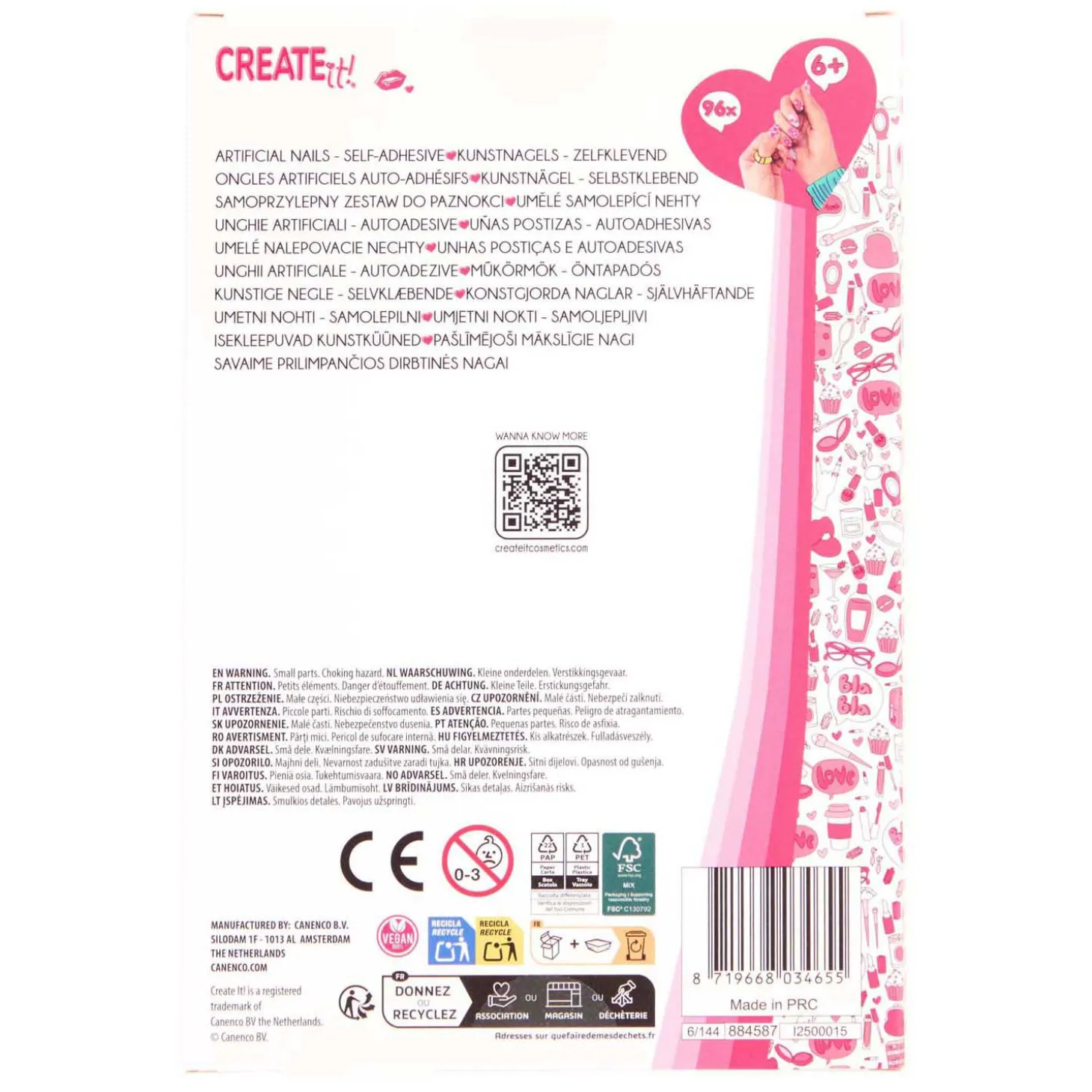 Create It! Kunstnagels Zelfklevend Maxi Set, 96st