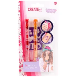 Create it! Tattoo Geurpennen, 3st + Sjabloon