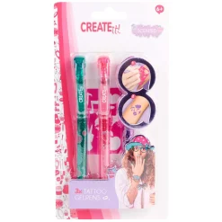 Create it! Tattoo Geurpennen, 3st + Sjabloon