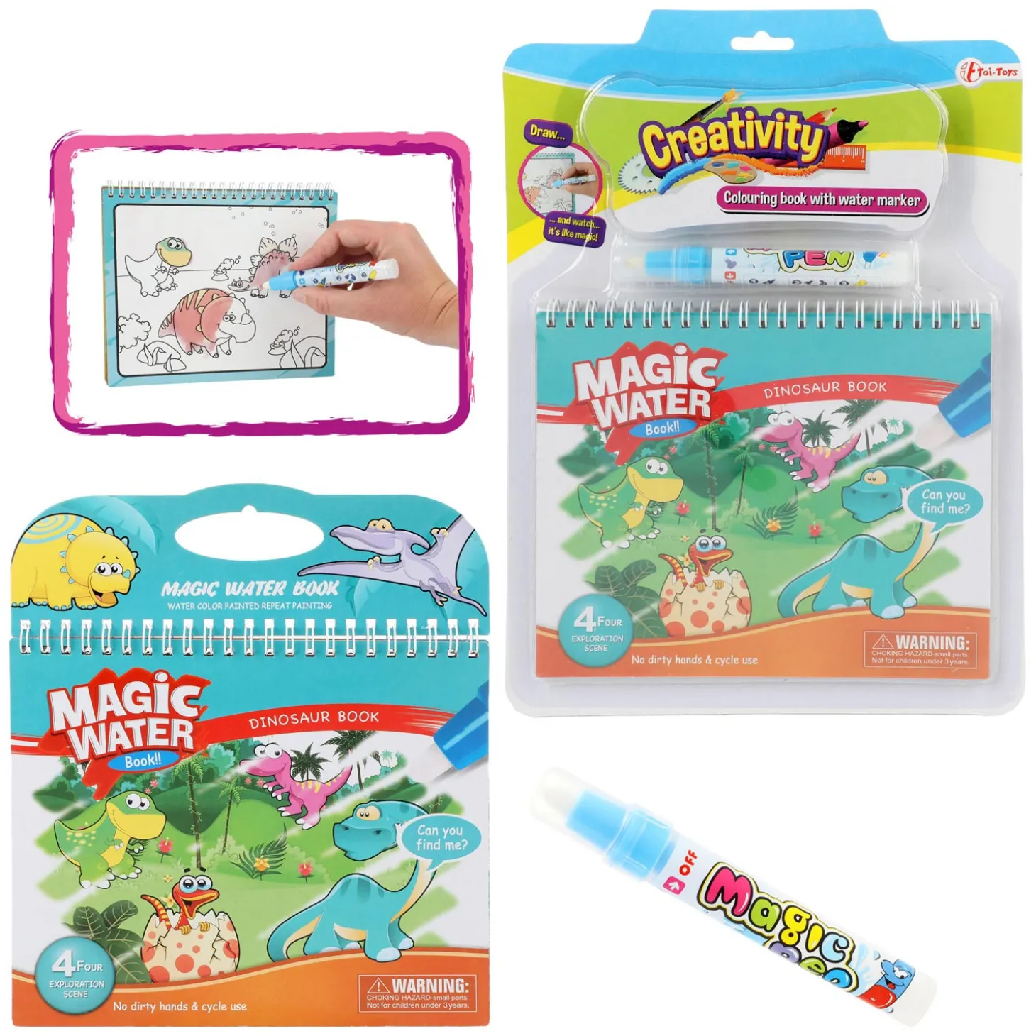 Creativity Kleuren met Water Dino met Stift