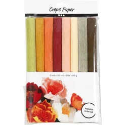 Crêpepapier Pastelkleuren, 8 Vellen