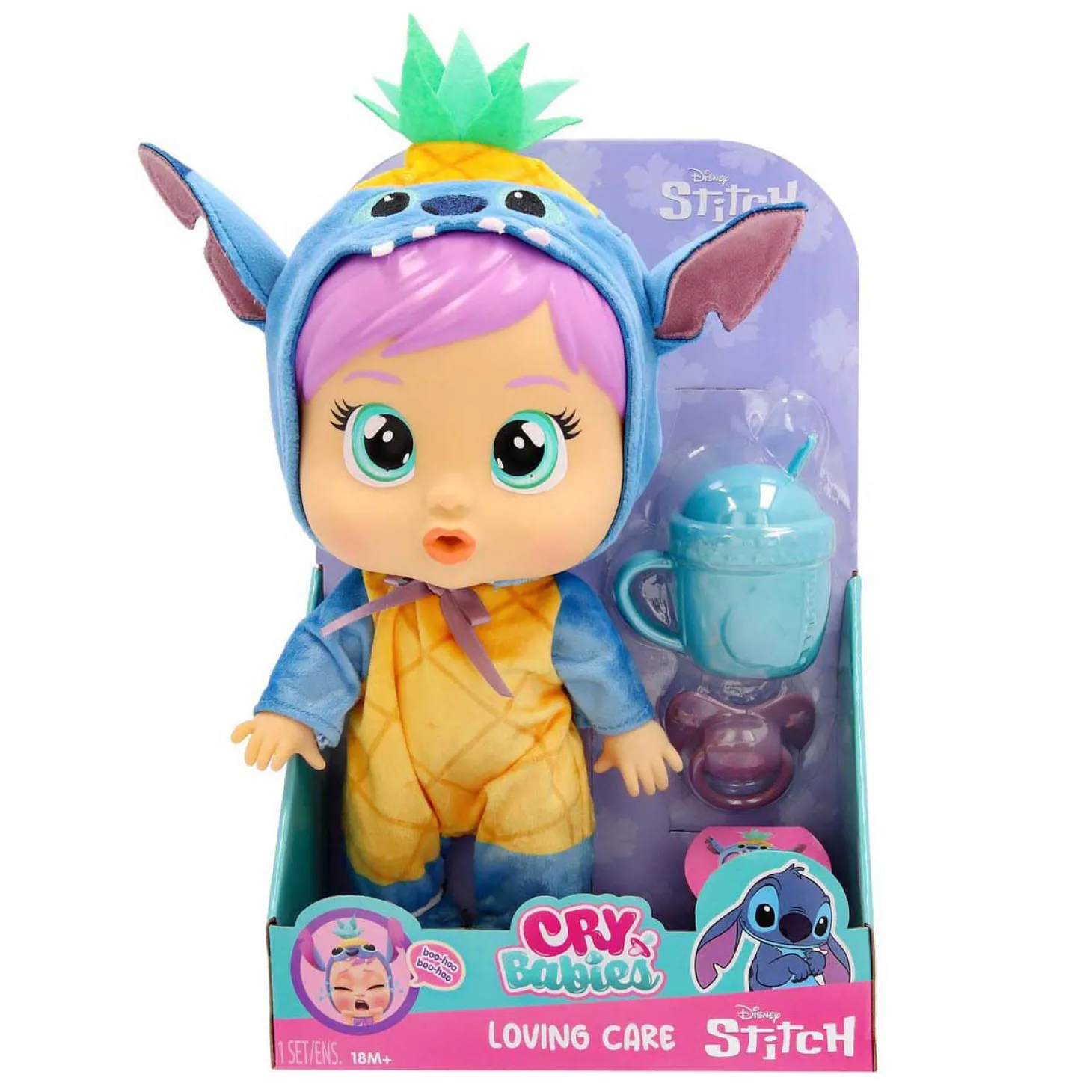 Cry Babies Loving Care Stitch Babypop - 26,5cm