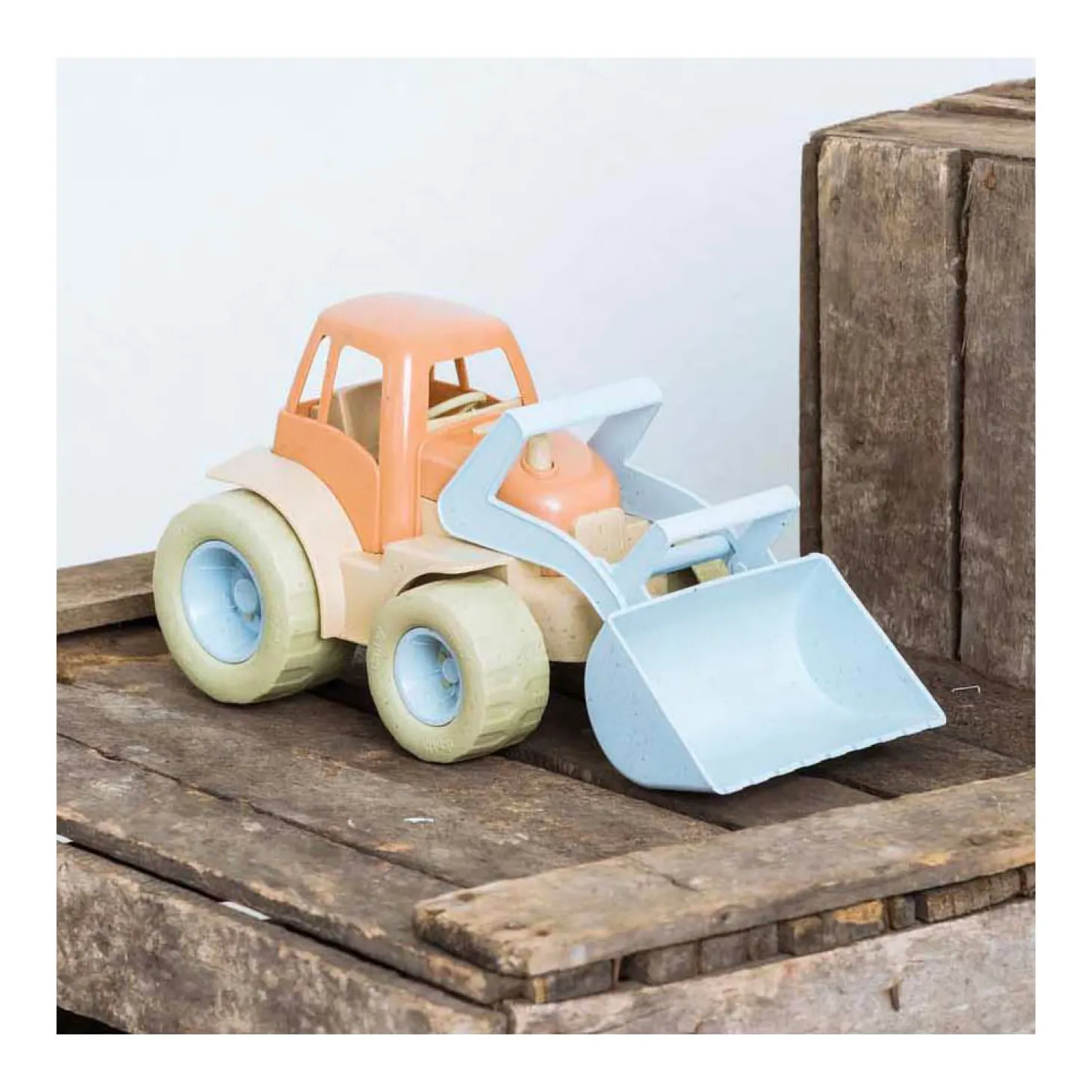 Dantoy Tractor met Voorlader Blauw/Oranje, 30cm