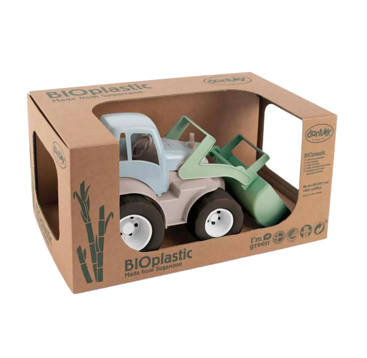 Dantoy Tractor met Voorlader Groen/Blauw, 30cm