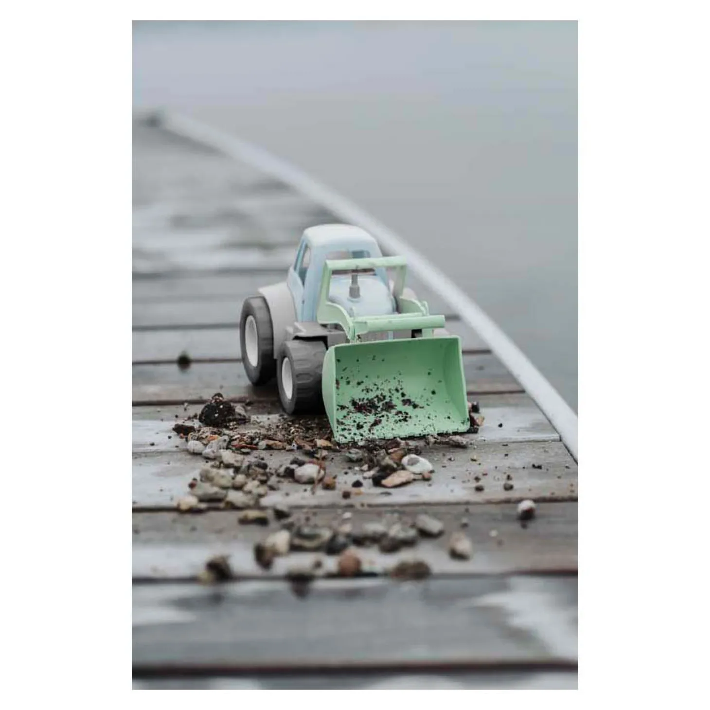 Dantoy Tractor met Voorlader Groen/Blauw, 30cm