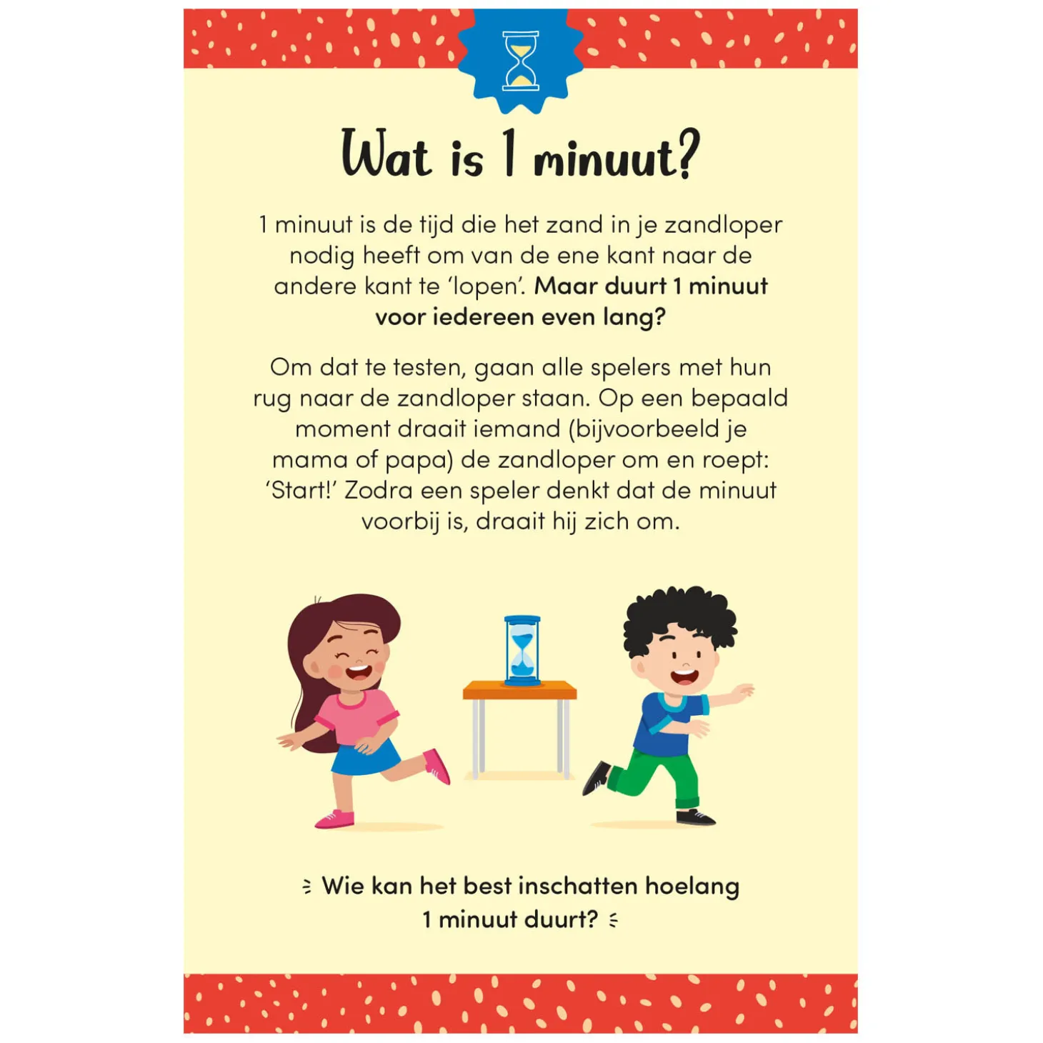De Leukste 1-Minuutspelletjes (met Zandloper) Kaartspel