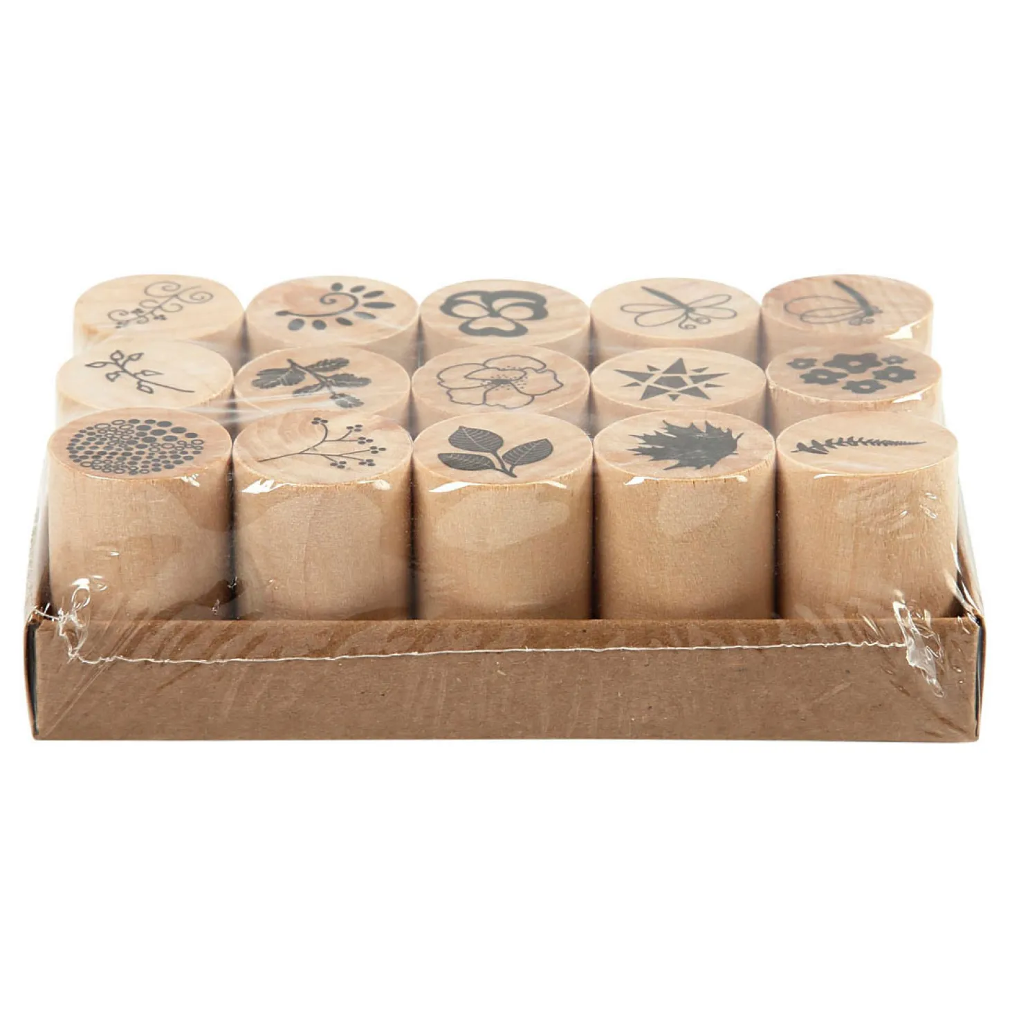 Deco Art Stempels Bloemen en Bladeren, 15dlg.