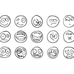 Deco Art Stempels Lachgezicht, 15st.