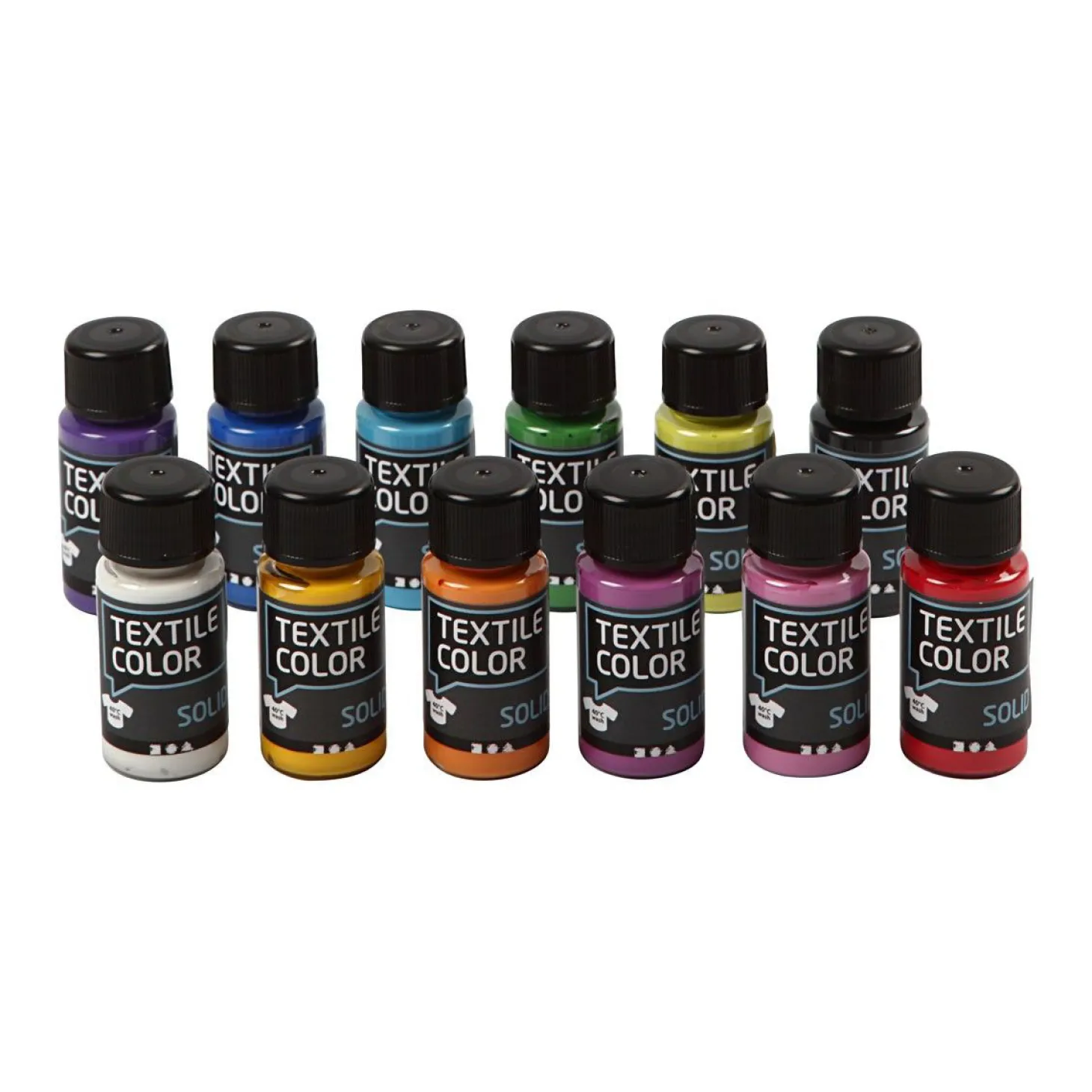 Dekkende Textielverf - Set van 12 Kleuren, 50ml