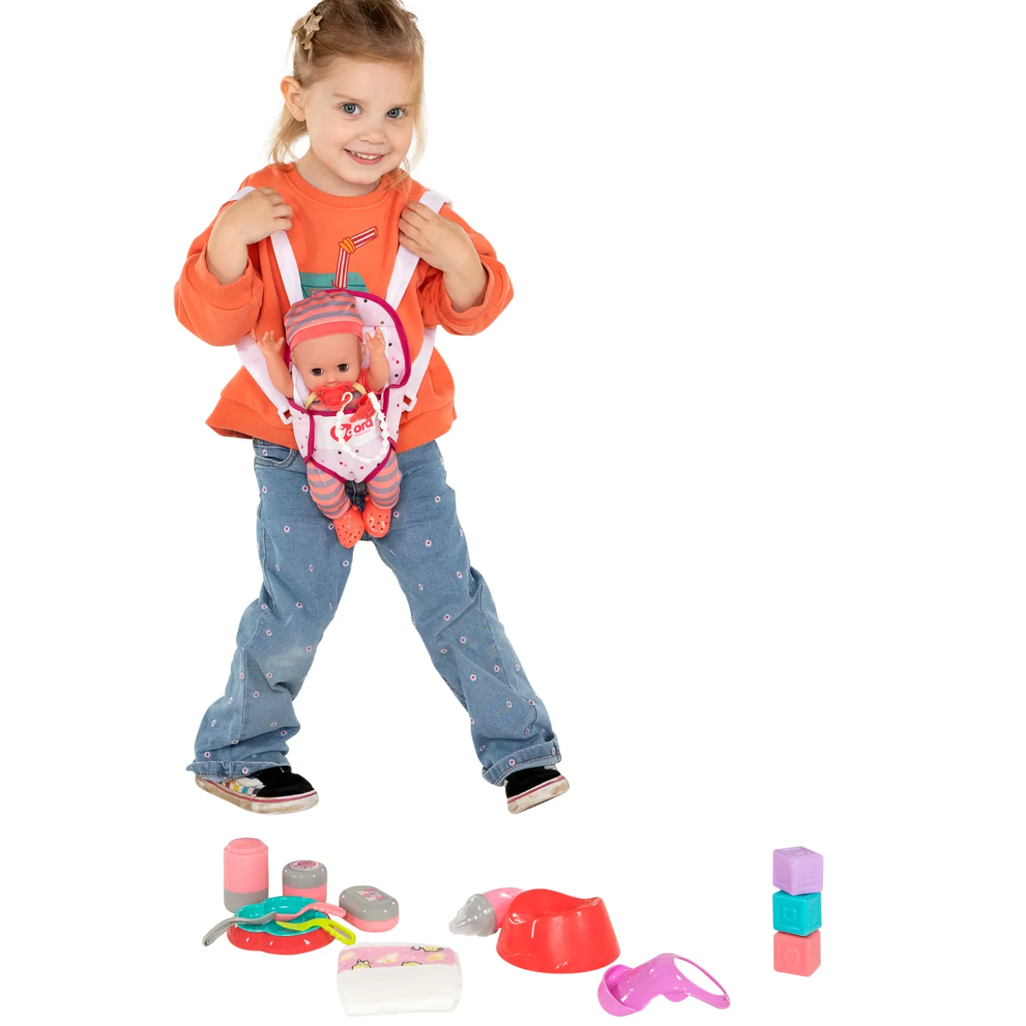 Deluxe Poppenset Buikdraagtas