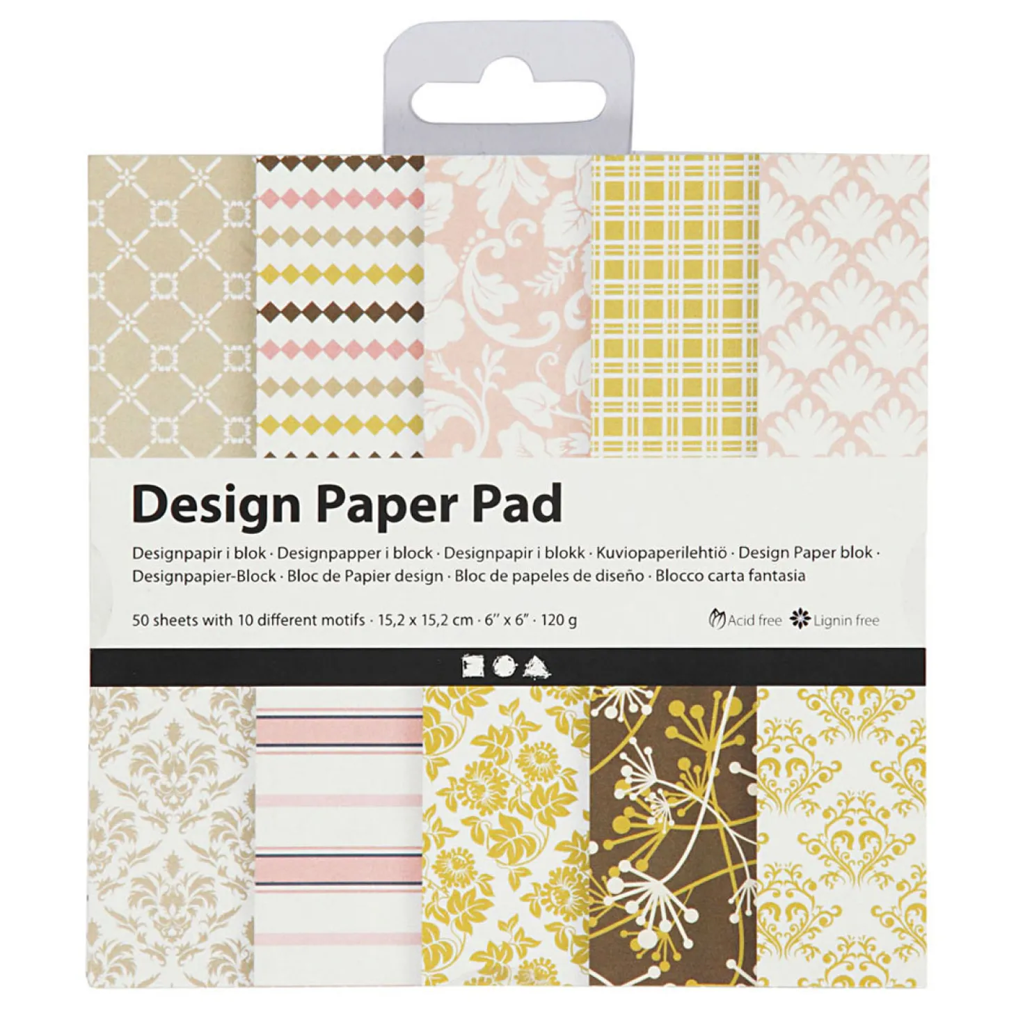 Design Papierblok Groen/Roze, 50 Vellen