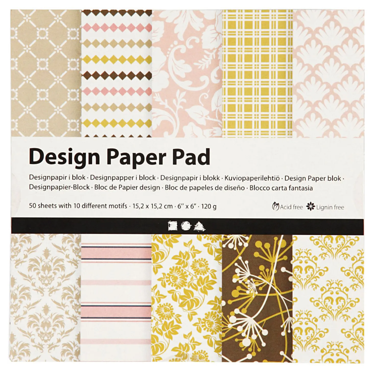 Design Papierblok Groen/Roze, 50 Vellen