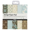 Design Papierblok Lichtblauw/Bruin, 50 Vellen