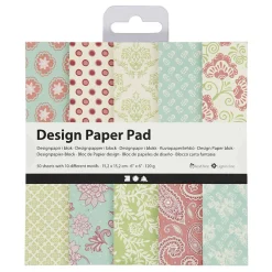 Design Papierblok Mint Groen/Paars, 50 Vellen