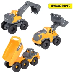 Dickie Volvo Constructie Werkvoertuigen Speelset, 3dlg.