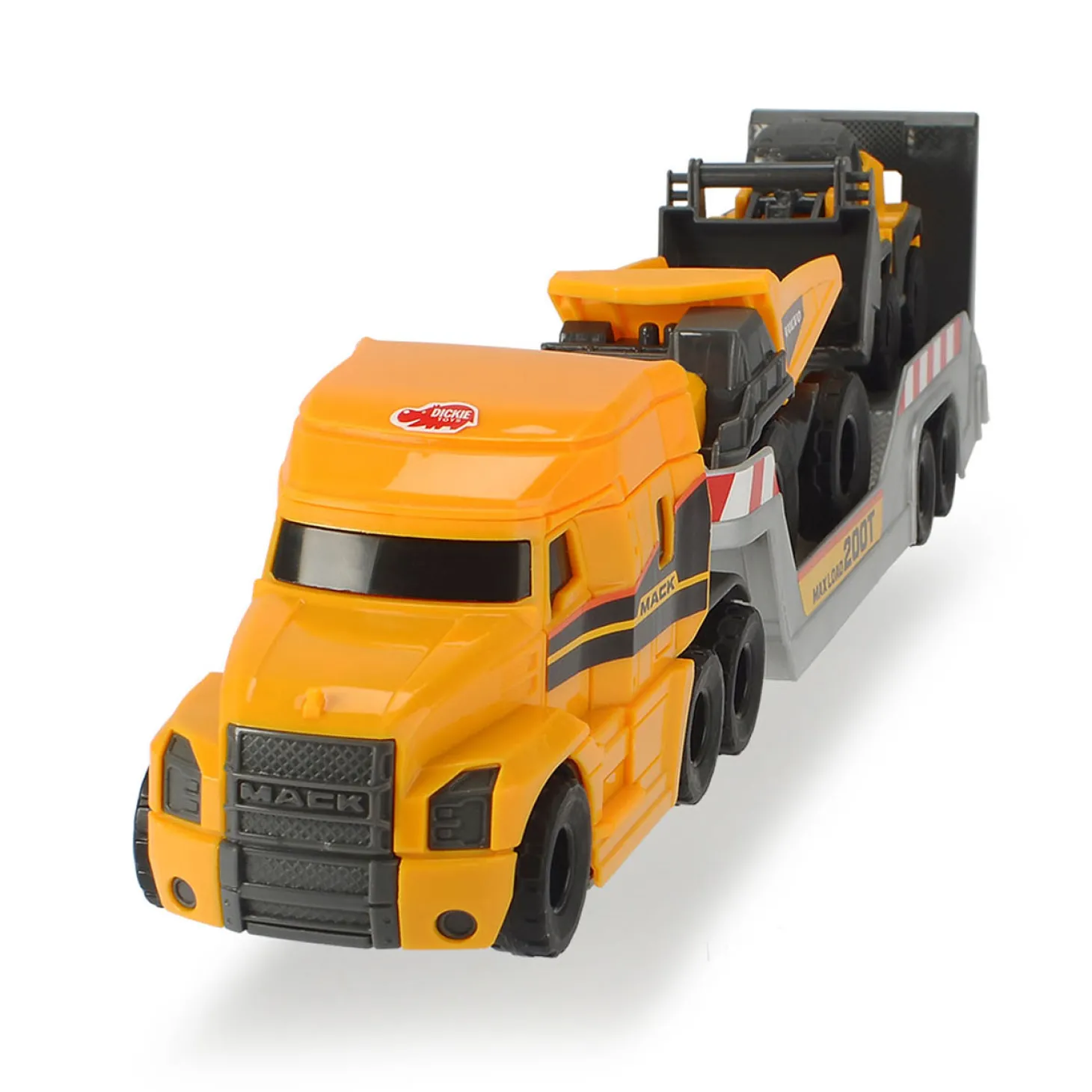 Dickie Volvo Micro Transporter met Werkvoertuigen