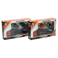Die-cast Transporter met 4 metalen auto's