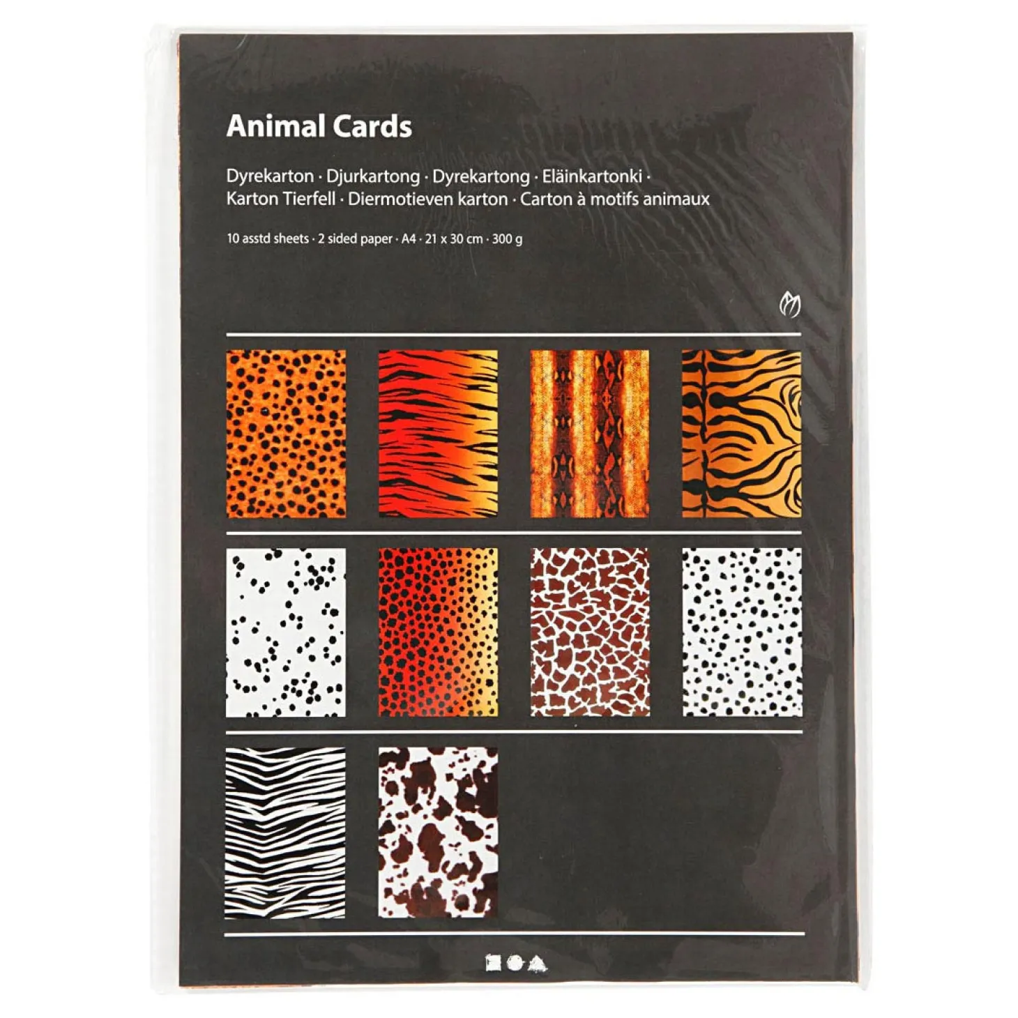 Diermotieven Karton A4, 10 Vellen