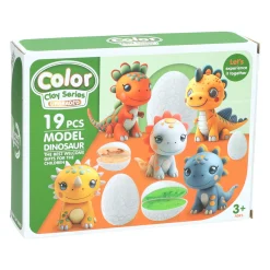 Dino Kleiset - 6 Kleuren Klei - 19dlg.
