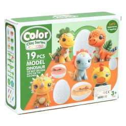 Dino Kleiset - 6 Kleuren Klei - 19dlg.